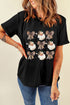 Graphic Print Crew Neck Short Sleeve Soft Tee