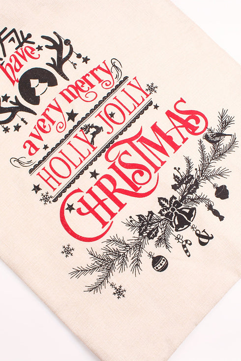 Graphic Print Drawstring Closure Polyester Gift Sack