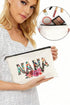 Graphic Print Faux Leather Zipper Cosmetic Bag