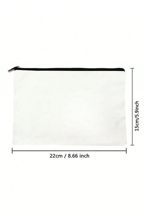 Graphic Print Faux Leather Zipper Cosmetic Bag