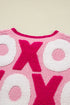 Graphic Print Long Sleeve Crew Neck Knit Sweater