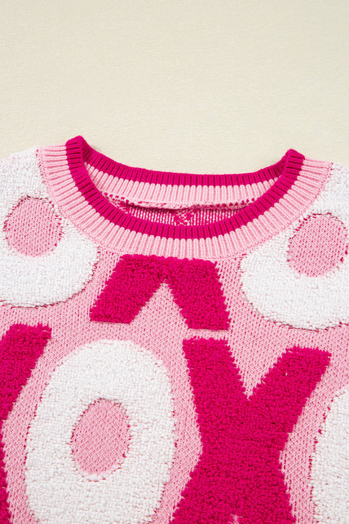 Graphic Print Long Sleeve Crew Neck Knit Sweater