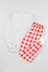 Graphic Print Pullover Top And Plaid Pant Lounge Set