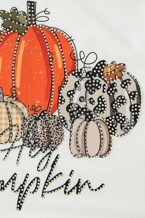 Graphic Print Pumpkin Crew Neck Pullover Sweatshirt