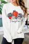 Graphic Print Pumpkin Crew Neck Pullover Sweatshirt
