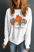 Graphic Print Pumpkin Crew Neck Pullover Sweatshirt