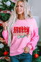 Graphic Print Sequin Sleeve Patchwork Crew Neck Sweatshirt
