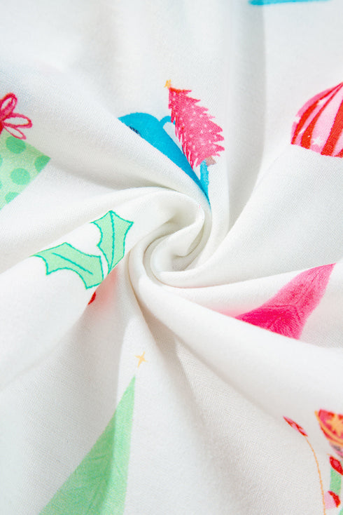 Graphic Print Short Sleeve Button Front Pajama Set