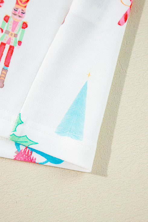 Graphic Print Short Sleeve Button Front Pajama Set