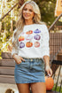 Graphic Pumpkin Print Long Sleeve Crew Neck Sweatshirt