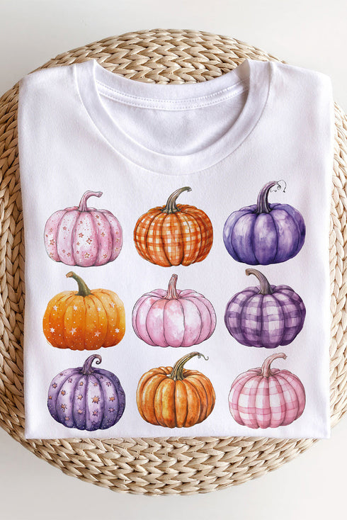 Graphic Pumpkin Print Long Sleeve Crew Neck Sweatshirt