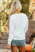 Graphic Pumpkin Print Long Sleeve Crew Neck Sweatshirt
