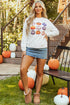 Graphic Pumpkin Print Long Sleeve Crew Neck Sweatshirt