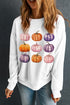 Graphic Pumpkin Print Long Sleeve Crew Neck Sweatshirt