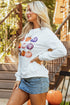 Graphic Pumpkin Print Long Sleeve Crew Neck Sweatshirt