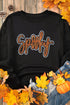 Graphic Script Print Crew Neck Relaxed Fit Sweatshirt