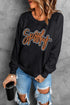 Graphic Script Print Crew Neck Relaxed Fit Sweatshirt