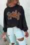 Graphic Script Print Crew Neck Relaxed Fit Sweatshirt