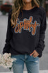 Graphic Script Print Crew Neck Relaxed Fit Sweatshirt
