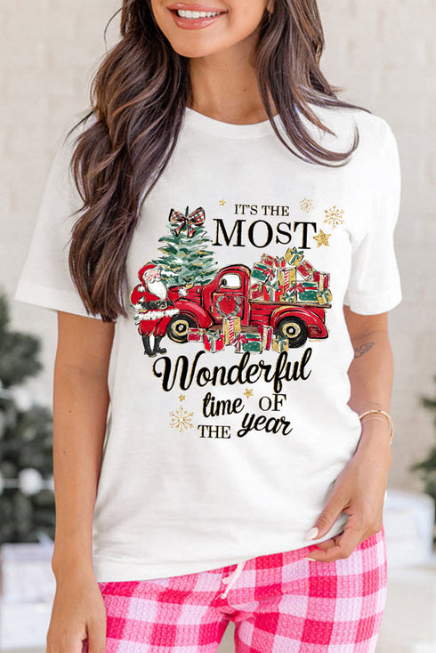 Graphic Slogan Print Crew Neck Short Sleeve Tee