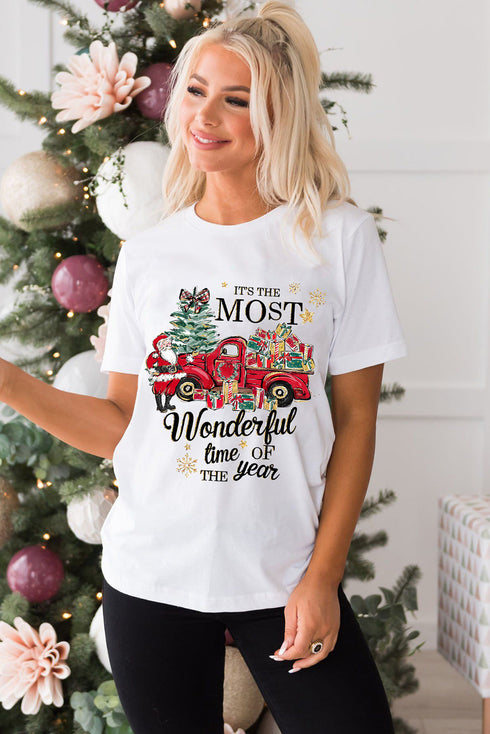 Graphic Slogan Print Crew Neck Short Sleeve Tee