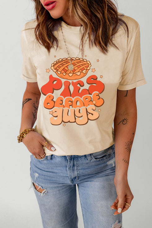 Graphic Slogan Print Short Sleeve Crew Neck Soft Tee