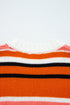 Graphic Spliced Stripe Drop Shoulder Cropped Pullover Sweater