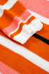 Graphic Spliced Stripe Drop Shoulder Cropped Pullover Sweater