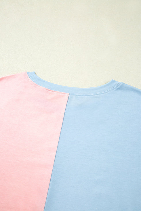 Graphic Star Stripe Print Crewneck Short Sleeve Shirt