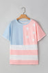 Graphic Star Stripe Print Crewneck Short Sleeve Shirt