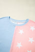 Graphic Star Stripe Print Crewneck Short Sleeve Shirt