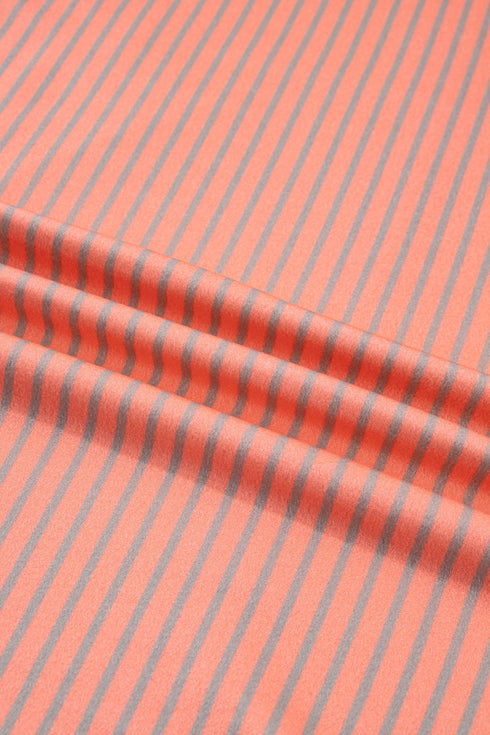 Graphic Stripe Raw Seam Trim Detail Long Sleeve Top