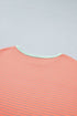 Graphic Stripe Raw Seam Trim Detail Long Sleeve Top