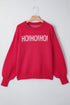 Graphic Text Balloon Sleeve Crew Neck Sweater