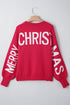 Graphic Text Balloon Sleeve Crew Neck Sweater