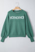 Graphic Text Balloon Sleeve Crew Neck Sweater