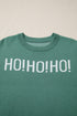 Graphic Text Balloon Sleeve Crew Neck Sweater
