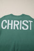 Graphic Text Balloon Sleeve Crew Neck Sweater