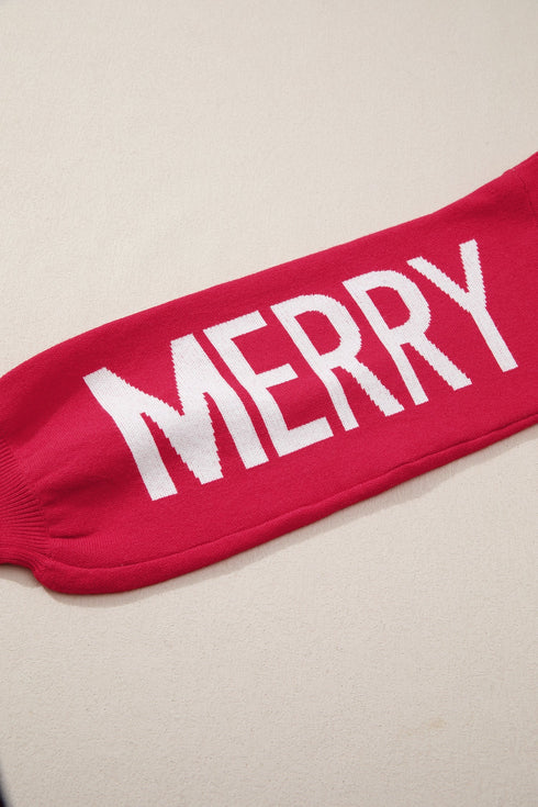 Graphic Text Balloon Sleeve Crew Neck Sweater
