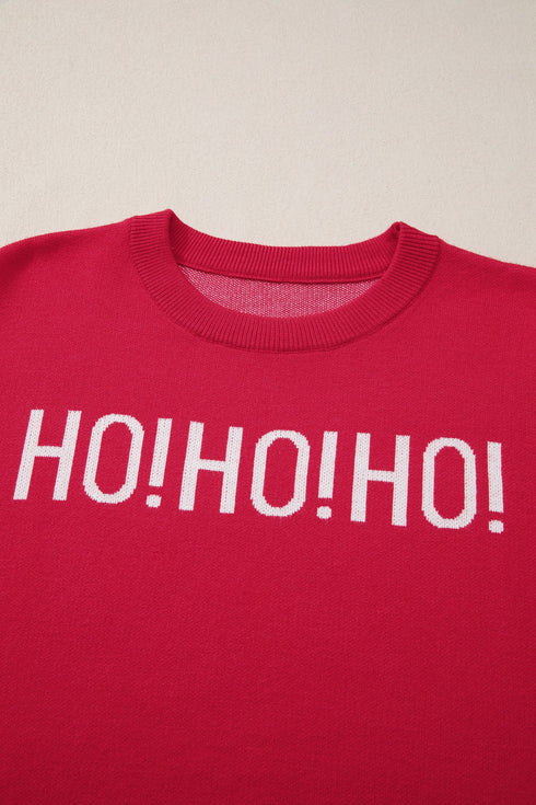 Graphic Text Balloon Sleeve Crew Neck Sweater