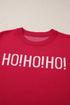 Graphic Text Balloon Sleeve Crew Neck Sweater