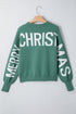 Graphic Text Balloon Sleeve Crew Neck Sweater