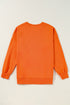 Graphic Textured Script Crew Neck Pullover Sweatshirt