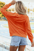 Graphic Textured Script Crew Neck Pullover Sweatshirt