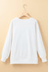 Graphic Textured Script Crew Neck Pullover Sweatshirt