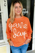 Graphic Textured Script Crew Neck Pullover Sweatshirt