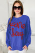 Graphic Textured Script Crew Neck Pullover Sweatshirt