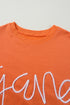 Graphic Textured Script Crew Neck Pullover Sweatshirt