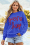 Graphic Textured Script Crew Neck Pullover Sweatshirt