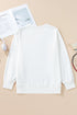 Graphic Textured Script Crew Neck Pullover Sweatshirt